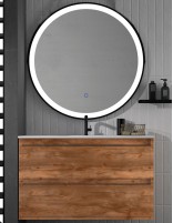 Mueble de baño con lavabo tiradores negros o cromo rustik