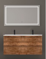 Mueble cuarto baño con lavabo doble OSUNA 4 cajones rustik