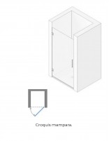 Mampara frontal abatible modelo LOTO croquis