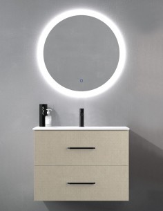 Mueble baño 2 cajones suspendidos modelo TEDI blanco satinado 2