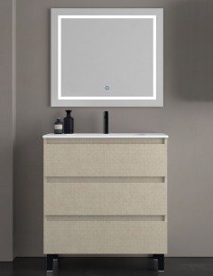 Mueble baño patas negras blanco 2