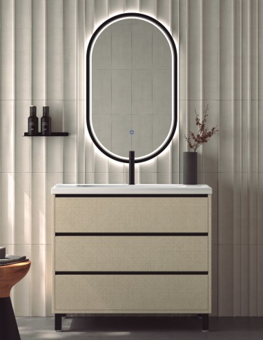 Mueble con detalles negros 3 cajones...