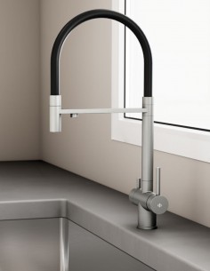 Grifería acero en negro de cocina extraíble - Osmosis de GME