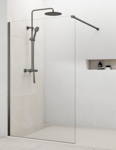 Mampara titanio fija - vidrio de 8 mm. SCREEN de GME