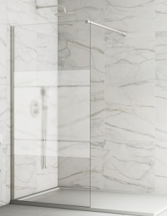 Mampara níquel fija modelo vidrio de 8 mm. SCREEN de GME 2