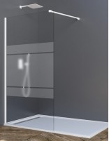 Mampara blanca fija decorada