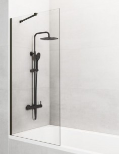 Mampara bañera titanio modelo fijo con vidrio de 8 mm. SCREEN de GME