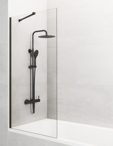 Mampara bañera titanio modelo fijo con vidrio de 8 mm. SCREEN de GME