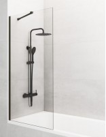 Mampara bañera titanio modelo fijo con vidrio de 8 mm. SCREEN de GME