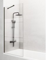 Mampara bañera titanio decorada