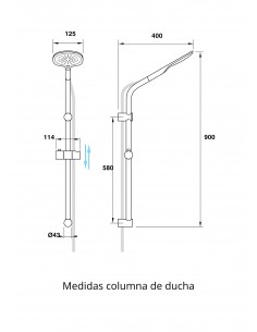 Set de ducha sin grifo modelo SUNA de Aquassent 2
