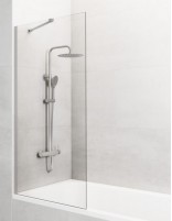 Mampara bañera níquel modelo fijo con vidrio de 8 mm. SCREEN de GME