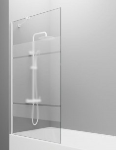 Mampara bañera blanca modelo fijo con vidrio de 8 mm. SCREEN de GME 2