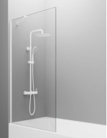 Mampara bañera blanca modelo fijo con vidrio de 8 mm. SCREEN de GME