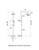 Croquis Conjunto ducha termostática blanca - IRIS de Aquassent