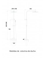 Croquis conjunto de ducha monomando cromado HORUS