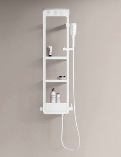 Columna ducha con estantes modelo ALBA blanca