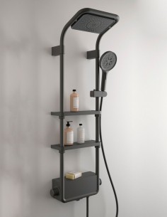 Columna ducha con repisas modelo KATA antracita