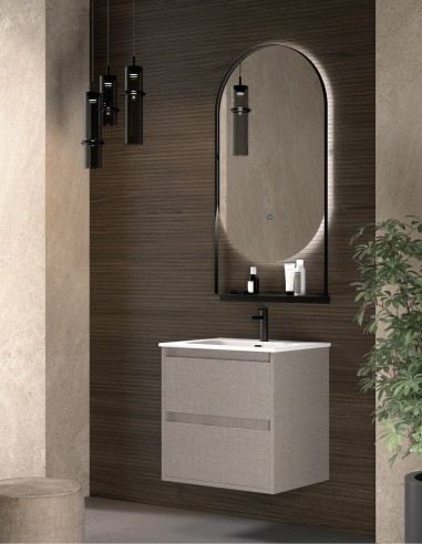 Mueble con lavabo + Espejo Óvalo - ENMA 2 cajones