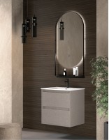 Mueble con lavabo + Espejo Óvalo - ENMA 2 cajones