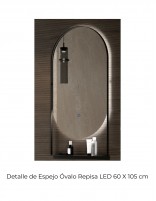 Mueble con lavabo + Espejo Óvalo - ENMA 2 cajones detalles espejo