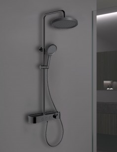 Grifería de ducha con repisa modelo MIKEL negra