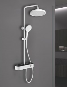 Grifería ducha con repisa modelo MIKEL blanca