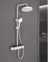 Grifería ducha con repisa modelo MIKEL blanca