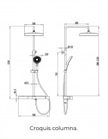 Barra de ducha con repisa croquis