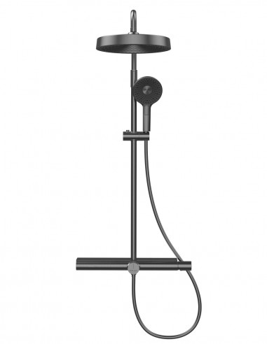 Barra ducha con repisa modelo MILO antracita