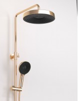 Barra ducha repisa oro rosa rociador