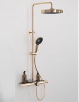 Barra ducha repisa oro rosa modelo MILO