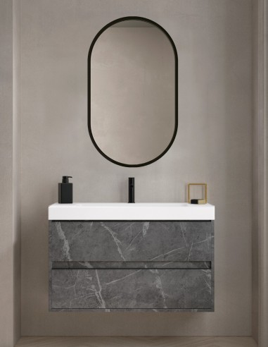 Mueble de baño con lavabo incluido - Espejo Óvalo OSUNA de Bathplus