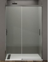 Mampara GME Basic Titanio modelo 1 fijo y 1 corredera sin perfil inferior