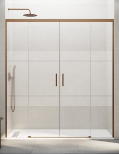 Mampara Basic GME Cobre modelo 2 fijos y 2 correderas sin perfil inferior 2