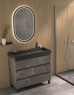 Mueble de baño con patas y lavabo resina modelo 3 cajones OSIRO