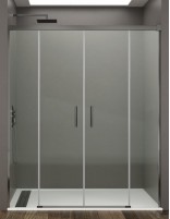 Mampara Basic GME Titanio modelo 2 fijos y 2 correderas sin perfil inferior