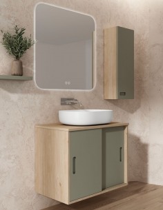 Mueble de baño con puertas correderas modelo GAUDÍ lavabo incluido de Socimobel