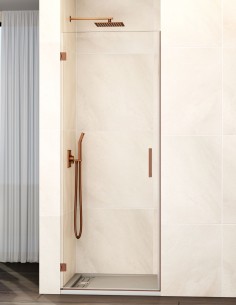 Mampara GLASS cobre modelo 1 puerta abatible GME