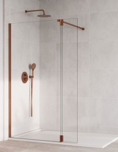 Mampara cobre fija y abatible modelo vidrio de 8 mm. SCREEN de GME