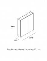 Croquis Espejo camerino baño - Schwan de Salgar 60 cm