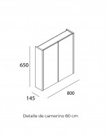 Croquis Espejo camerino baño - Schwan de Salgar 80 cm