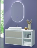 Mueble 2 cajones + 2 huecos + encimera blanca - AZO