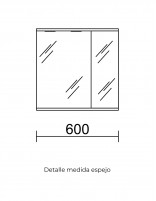 Croquis Espejo camerino baño 1 puerta cristal - Loira de Salgar