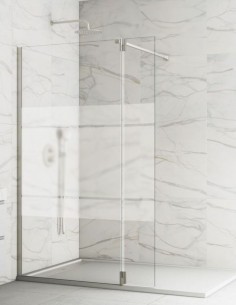 Mampara níquel fija y abatible modelo vidrio de 8 mm. SCREEN de GME 2