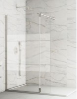 Mampara níquel fija y abatible decorada