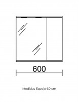 Medidas Espejo camerino baño 1 puerta blanca - Loira de Salgar