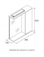 Croquis Espejo camerino baño 1 puerta blanca - Loira de Salgar
