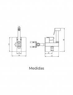 Grifo de bidé empotrado a pared cuadrado - cobre cepillado Orion de GME 2