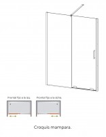 Mampara corredera dorada - 8 mm. croquis